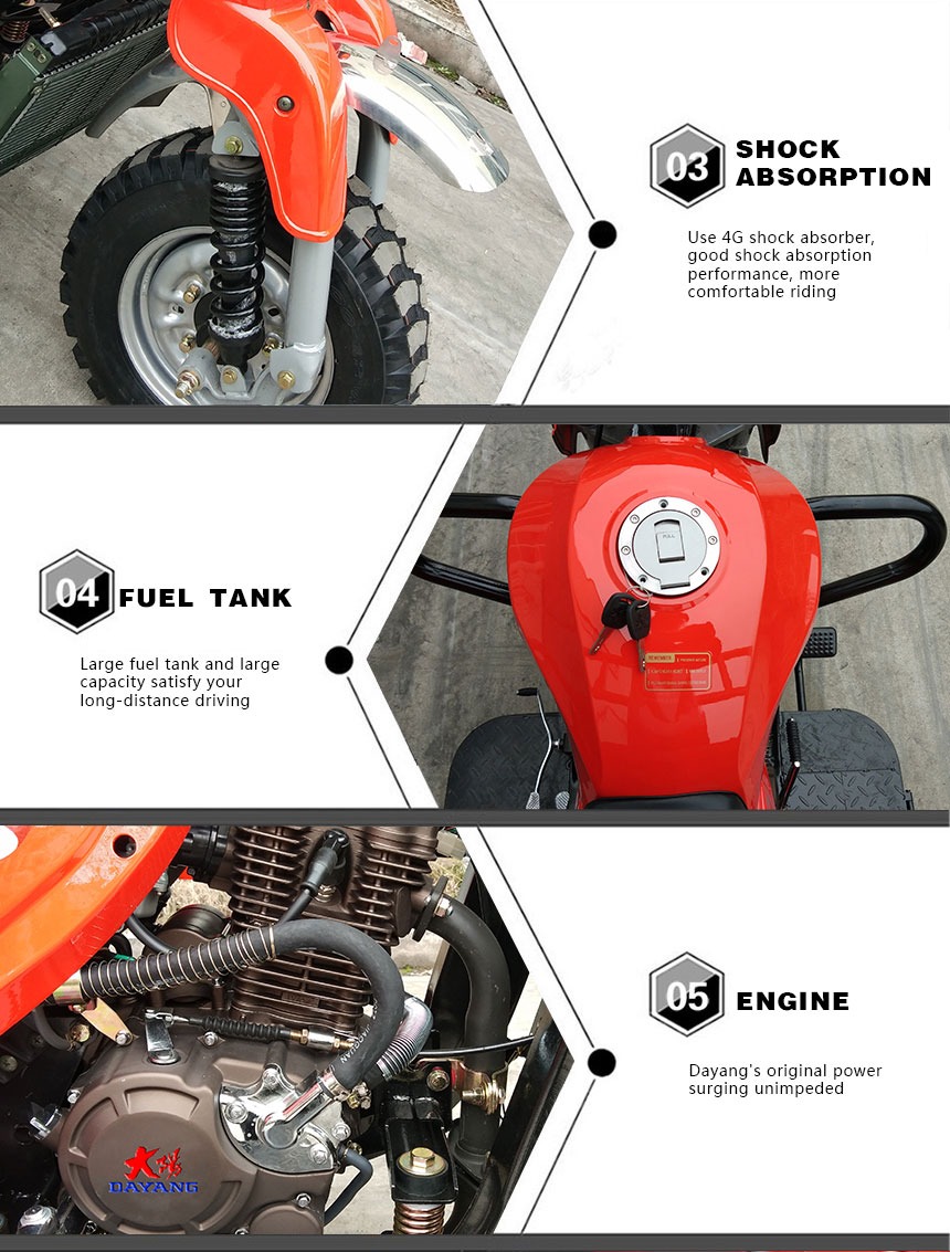 2022 Adults Home Farm Gas Powered Heavy Duty Cargo Vehicle Tricycle with 1000W Power