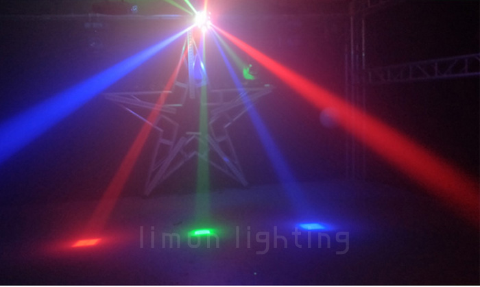 High Brightness 16x3W Voice Control RGBW LED Strobe Beam Disco Ball Laser 3-in-1 Moving Head Lights