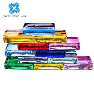 China Coloured Glass Brick Wall Customized Size Color Pattern Shape on sale