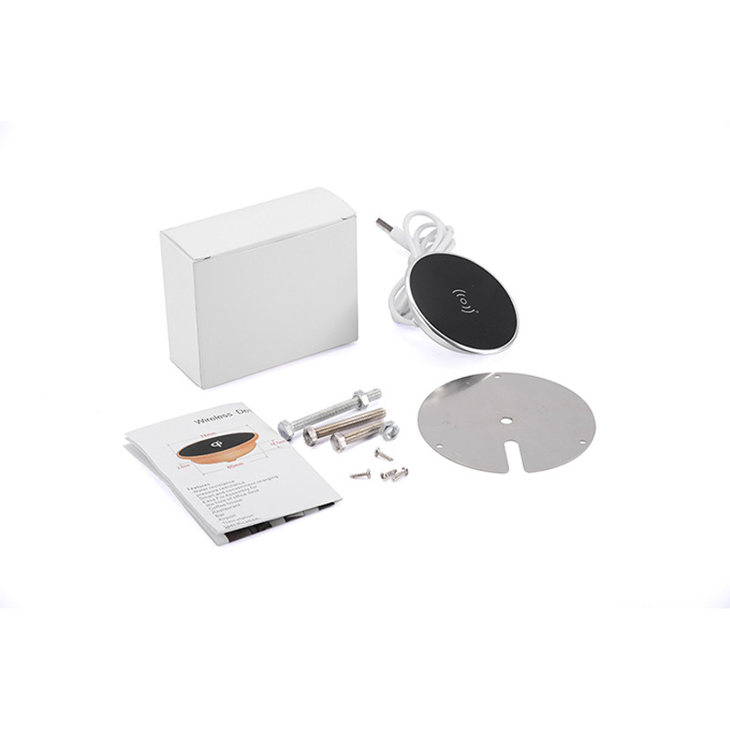 Desktop Round 15W Embedded Wireless Charger Aluminum Alloy