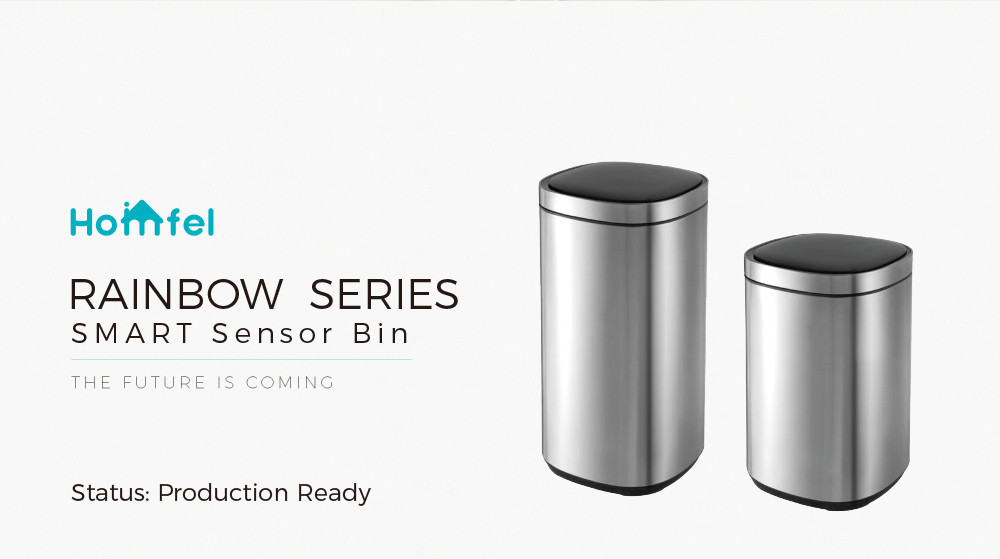 High Capacity Household Motion Sensor Trash Bin Stainless Steel Smart Sensor Bin Automatic Trash Can for Living Room 40L