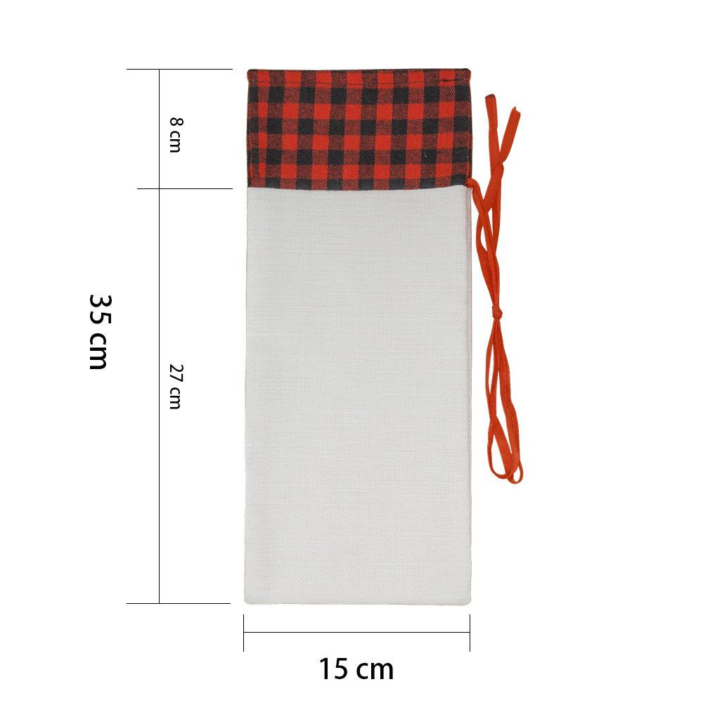 Customised Blank Linen Sublimation Wine Bottle Bag For Sublimation Photo Printing