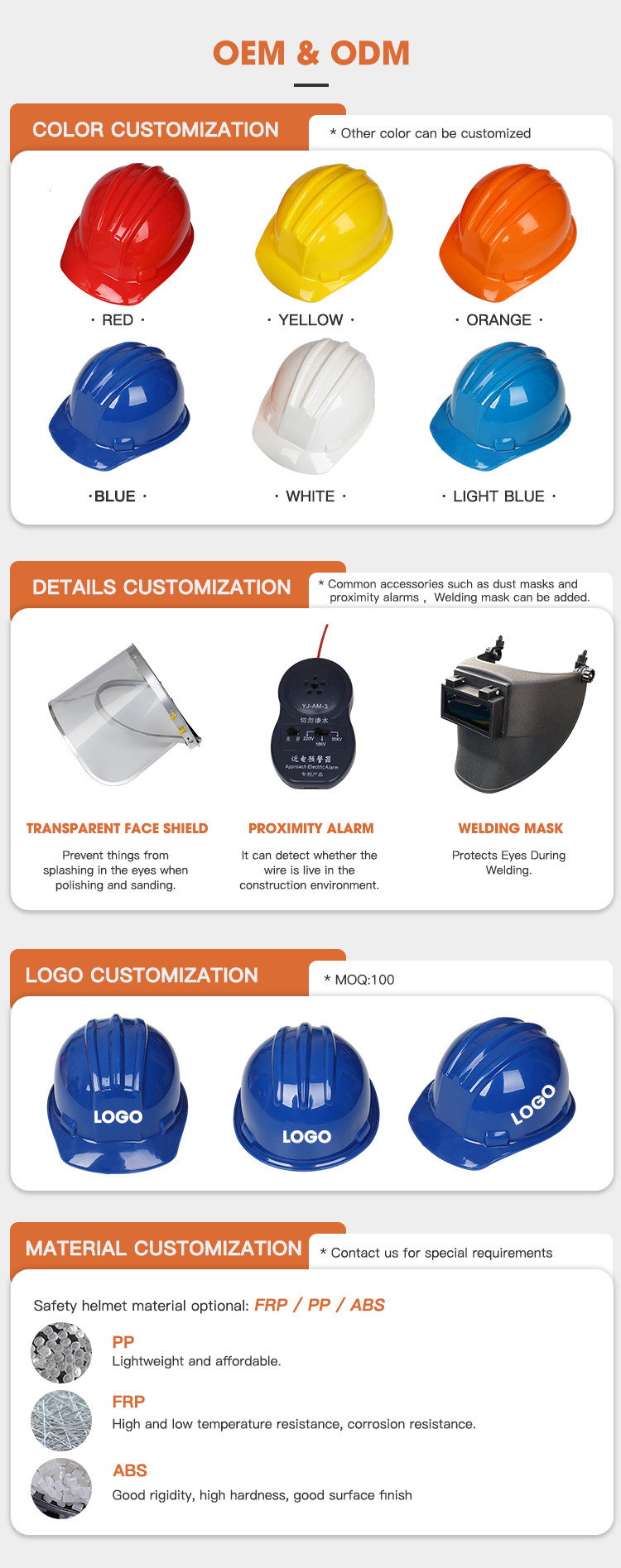 Safety Helmet Construction Crash Safety Helmet For Mining Ppe Helmet ABS HDPE Head Protector