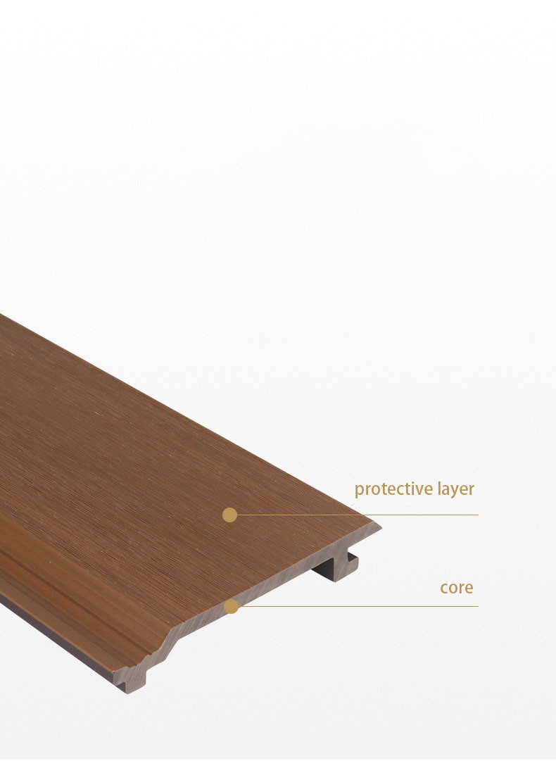 Fireproof 145x20.5mm WPC Cladding Panel Brown And Exterior Wood Plastic Composite Wall Board For Project