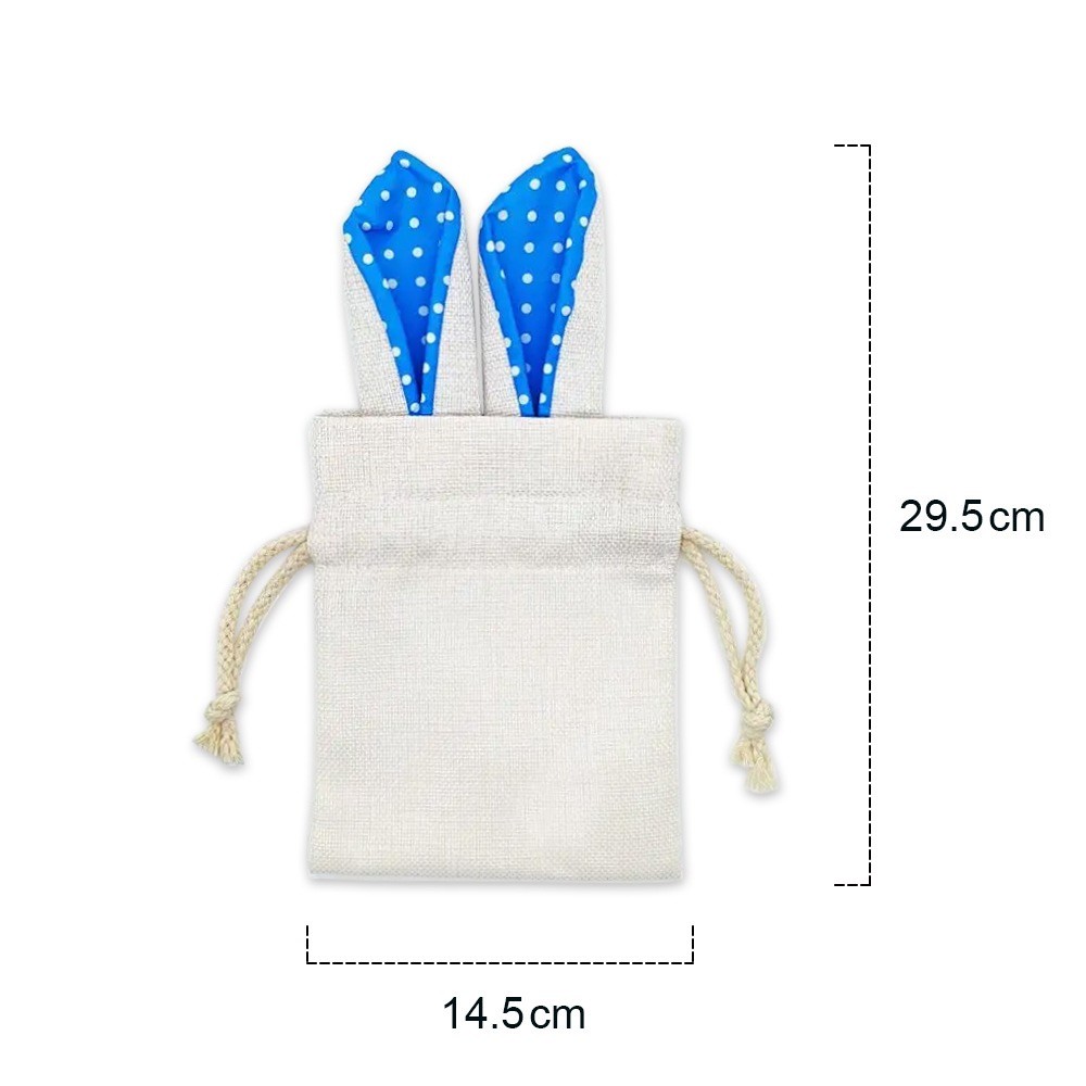 Sublimation Blank Linen Easter Drawstring Bunny Bag For Easter Day