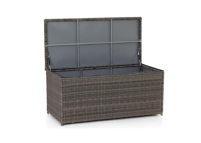 Aluminum Frame Garden Wicker Cushion Storage Box High Density Weaving