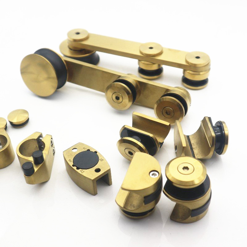 Corrosion Resistant Hotel Glass Barn Door Hardware Fitting with Zinc Alloy Material