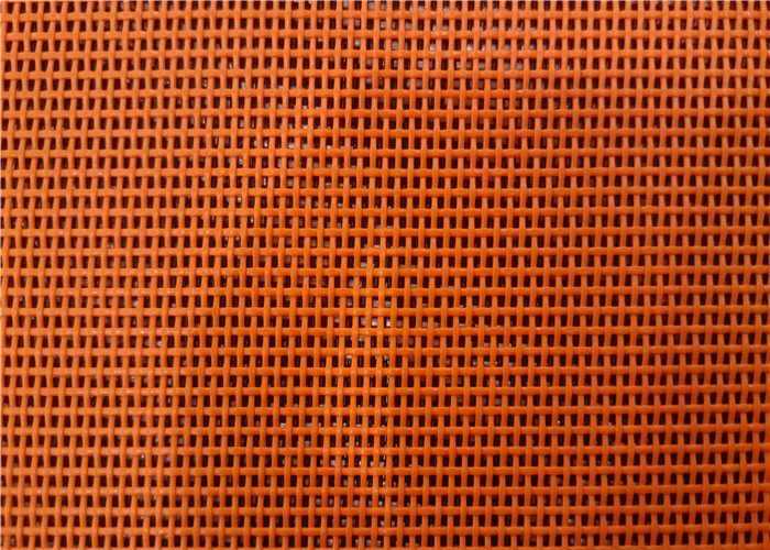 Fade Resistant Orange PVC Coated Polyester Mesh Fabric For Chair 50 Meter Per Roll