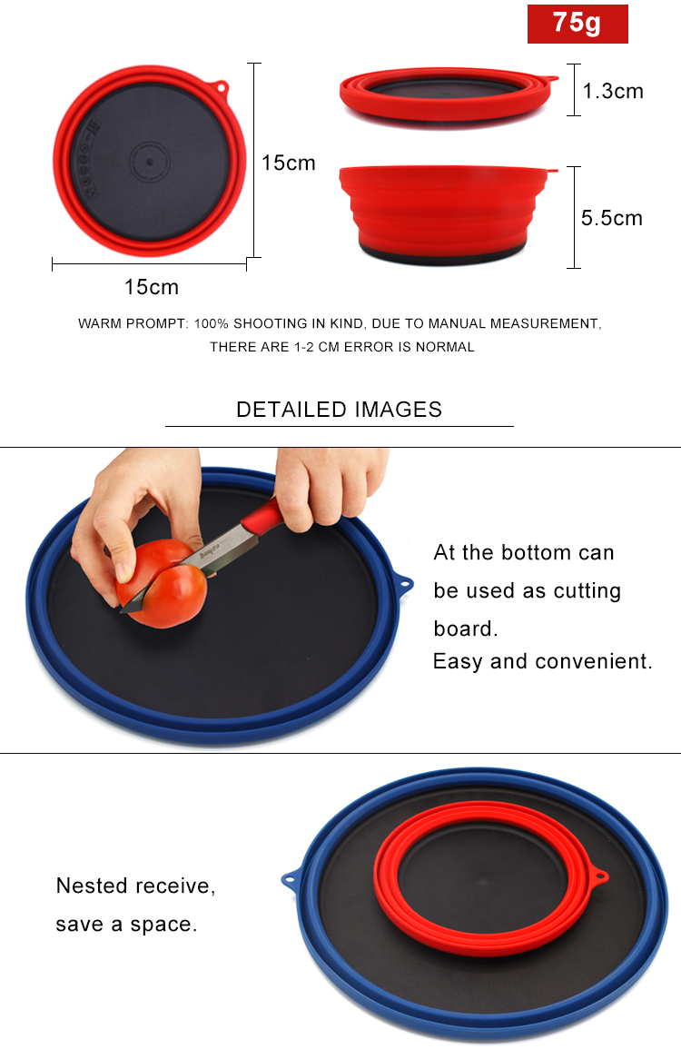 Sustainable Custom Logo Travel Collapsible Silicone Bowl