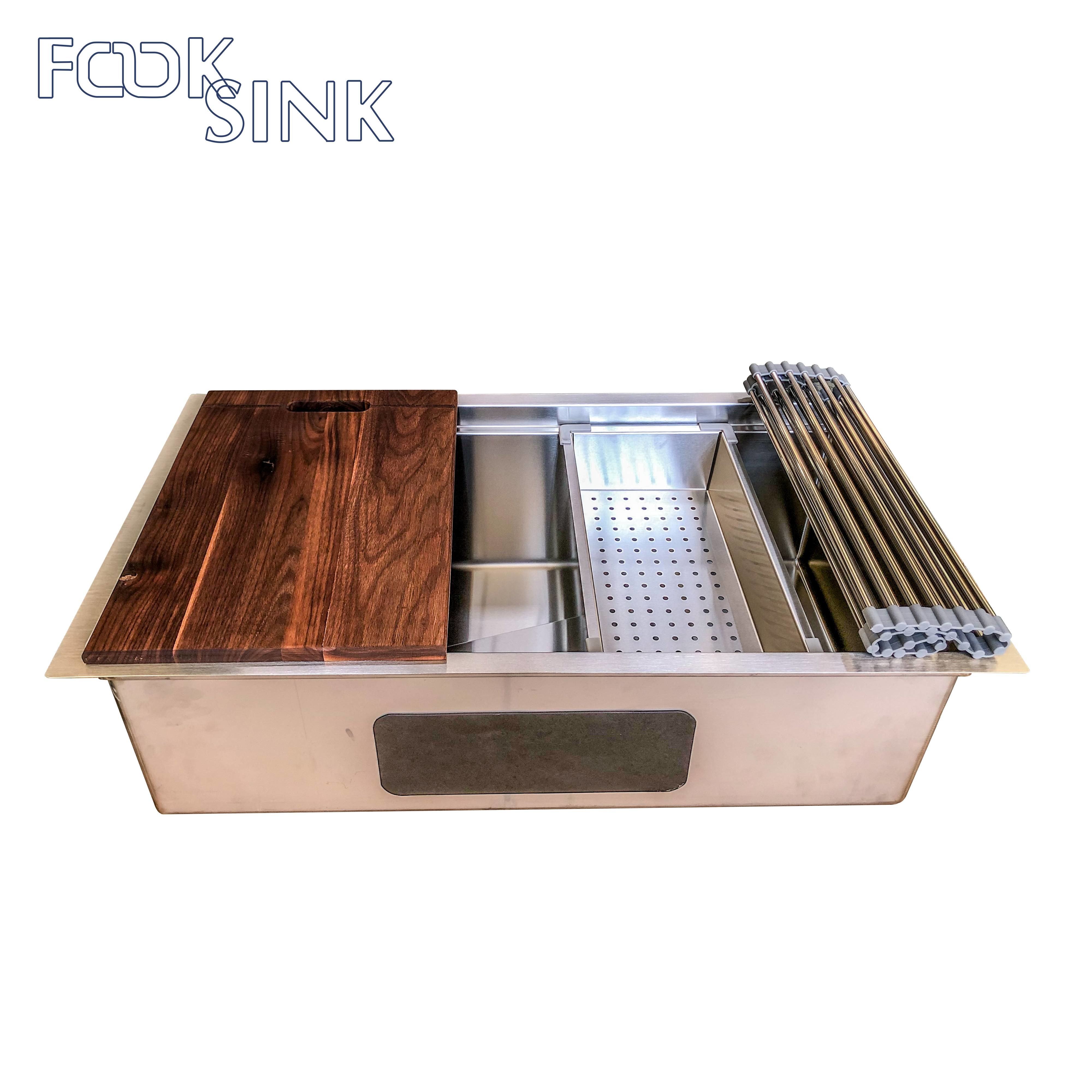 SS304 Single Kitchen Workstation Ledge All In One Sink