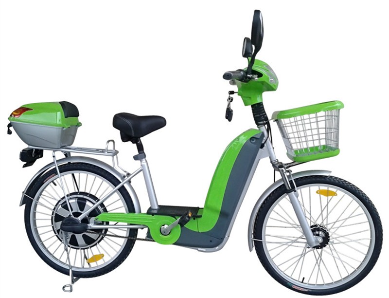 Single Speed 12AH 48V Battery Electric Bike With Steel Suspension Front Fork