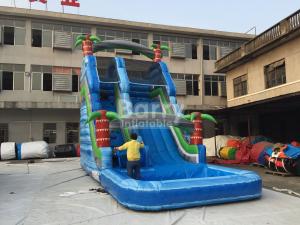 Buy cheap Summer Palm Tree Inflatable Outdoor Water Slide With Printing product