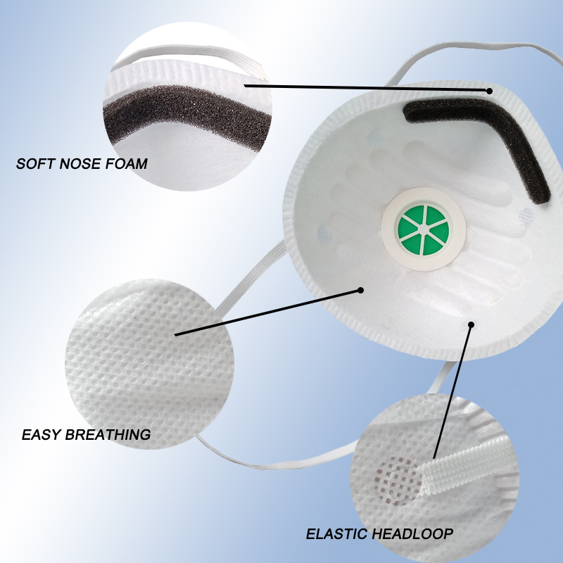 Nonwoven FFP3 Face Mask Disposable Dust Protective Mask Antibacterial