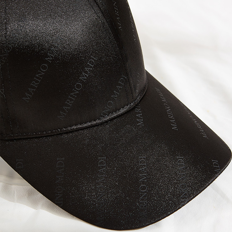 Adult Adujustable Six Panel Baseball Cap Satin Curve Brim