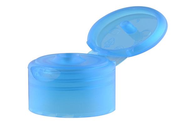 Non Spill Plastic Bottle Lids , Blue Color Plastic Flip Top Caps For Hand