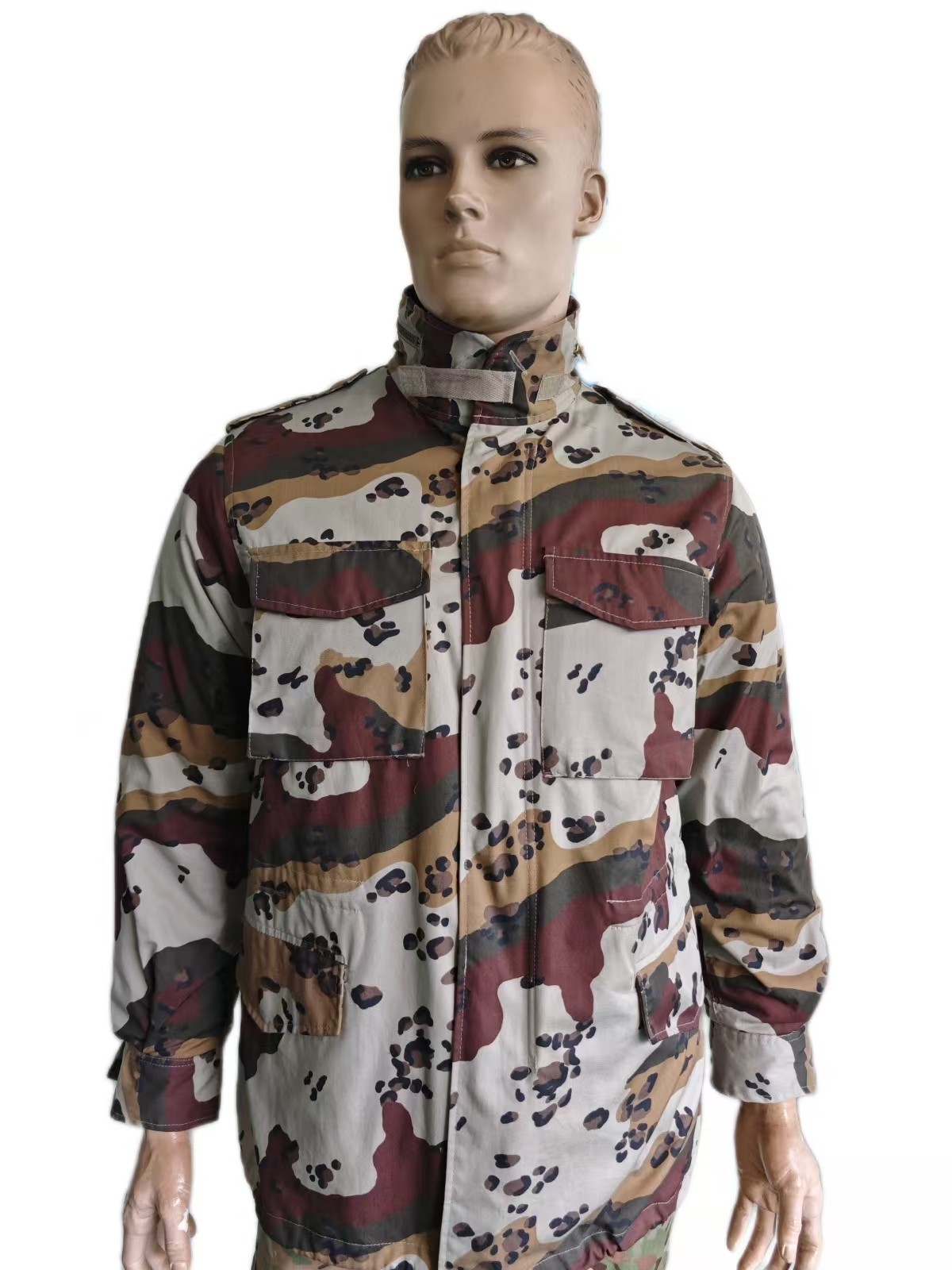 M65 Camo Insulated Detachable Jacket - Metal Button & Zipper Closure, Fall and Winter Tactical Windbreaker