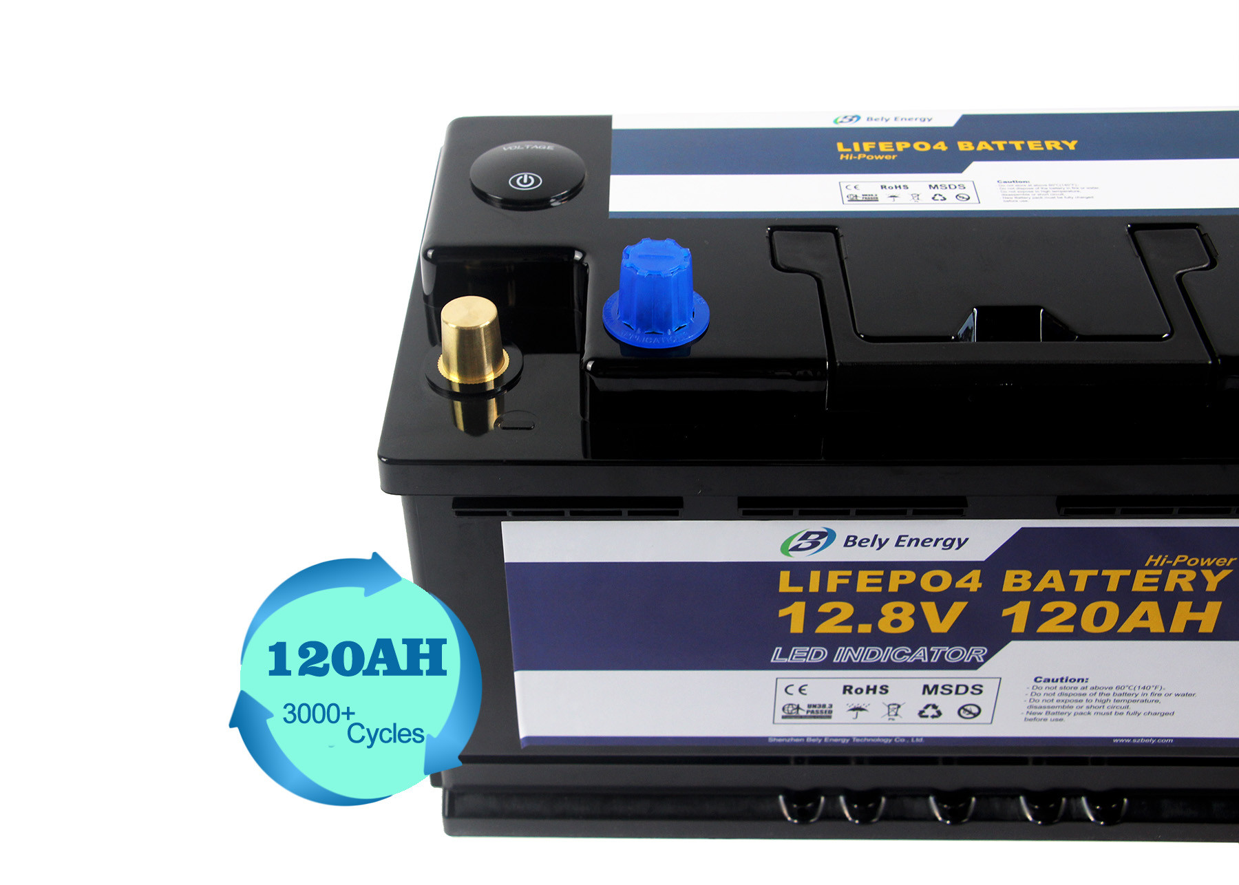 12 Volt 120Ah Lifepo4 Led Light Lithium Battery 12V Deep Cycle Rechargeable Battery