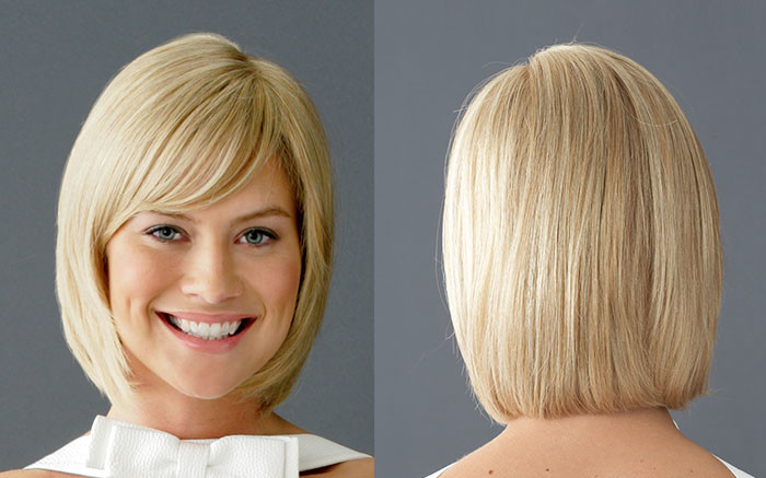Blonde Color Short Hair Wigs 12 Inch Bobo Wigs With Side Bang , High Temperature Synthetic Material
