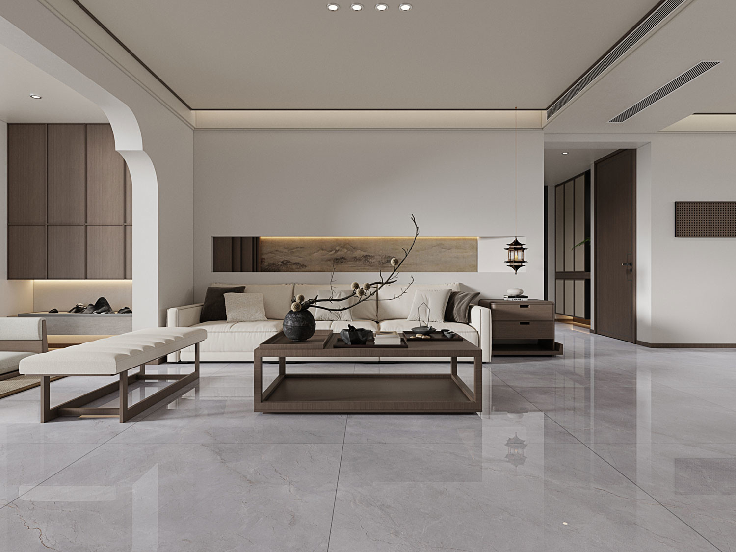 Gray Marble Polished Sintered Stone Slabs 1200x1200mm Acid-resistance For Bedroom