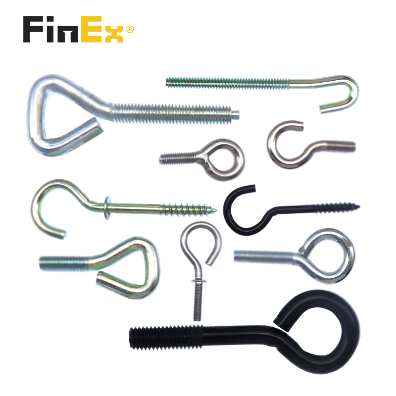 Stainless Steel L Type Screw Hook Black Oxide for Cabinet Connection