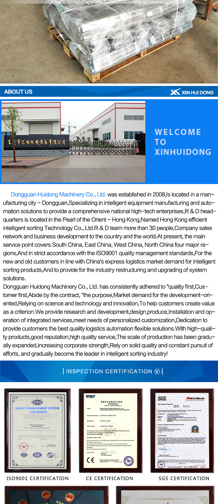 Customized Size Stainless Steel Conveyor For Transportation Material
