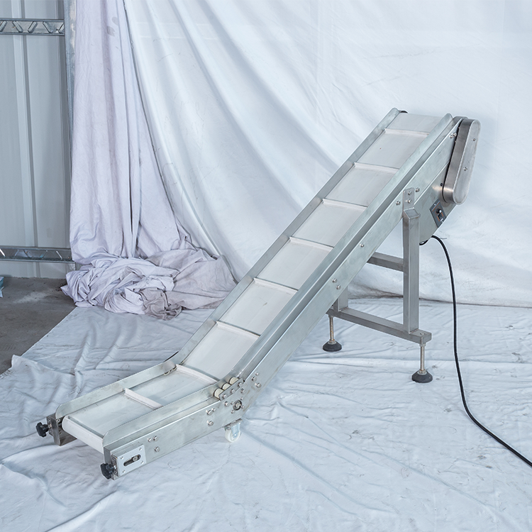 40w Bucket Elevator Conveyor Belt System 300mm/ S 800mm Height