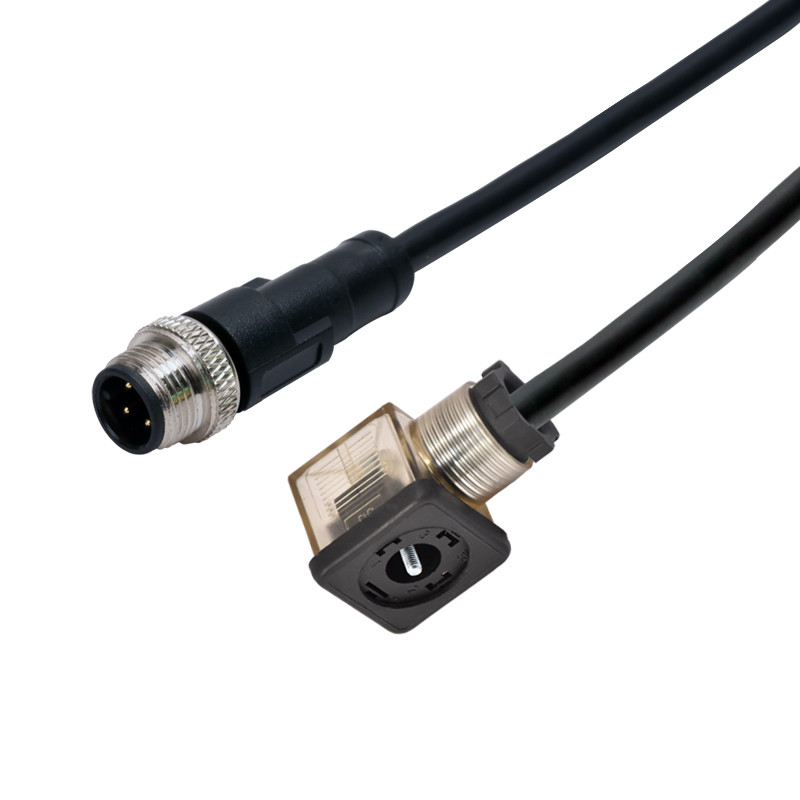 Rigoal Solenoid Valve Connector A Type 3+PE Plug M12 5 Pin Female Connector With LED