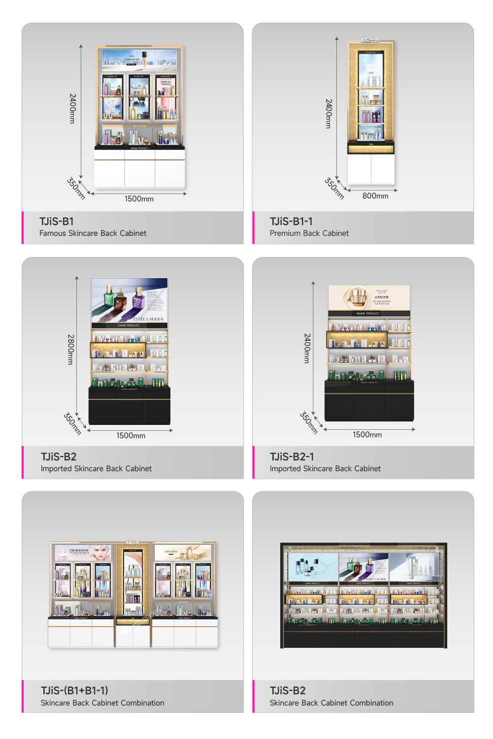 Customized Cosmetic Display Furniture Modern Minimalis Makeup Shop Cabinet For Retail Store Decoration