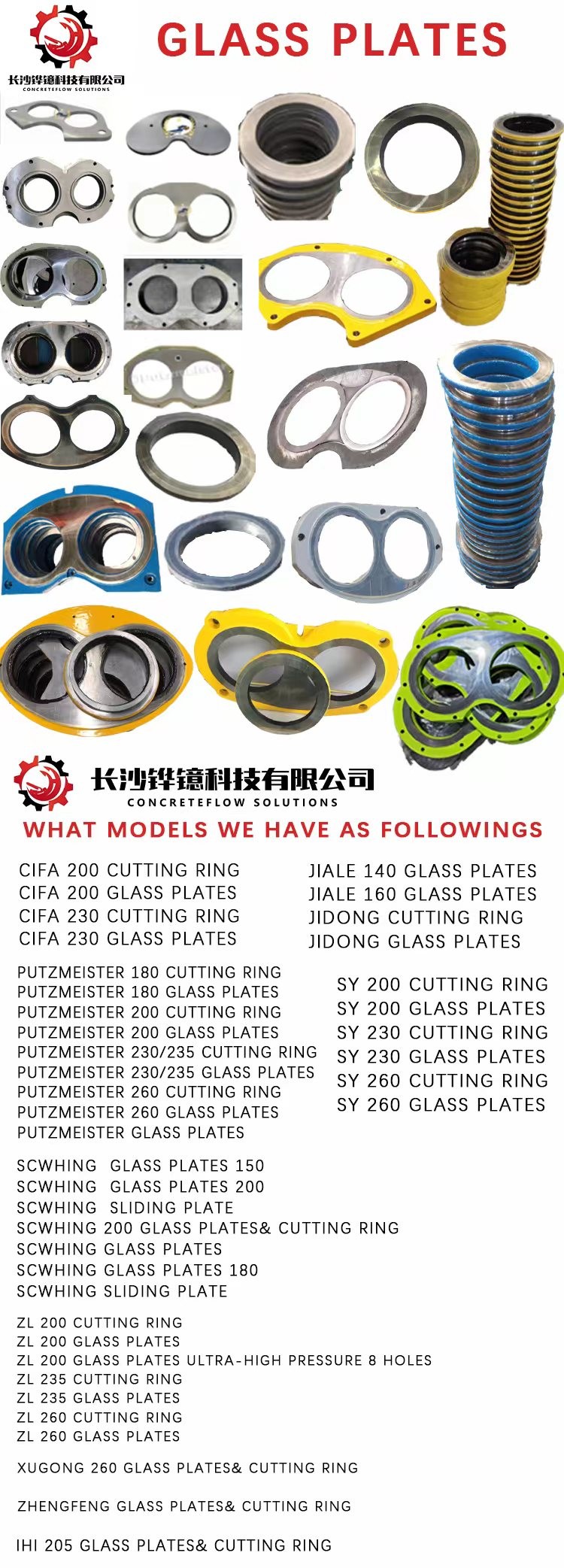 Jidong Concrete Spare Parts Putzmeister Wear Plate Cutting Ring