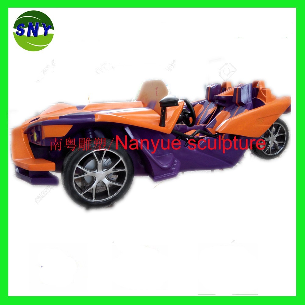 cartoon statue super car model multi-color fiberglass as decoration statue in shop/ mall /event