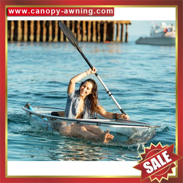 beautiful seeing through transparent clear crystal PC polycarbonate canoe kayak