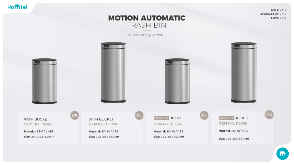 Automatic Trash Can Round Motion Sensor Trash Can Household Sensor Bin Stainless Steel Waste Bin