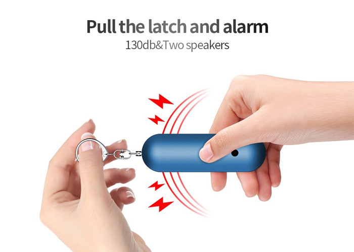 20 Lumens 6hrs Alarm Self Defense Keychains 130db Plug Pin