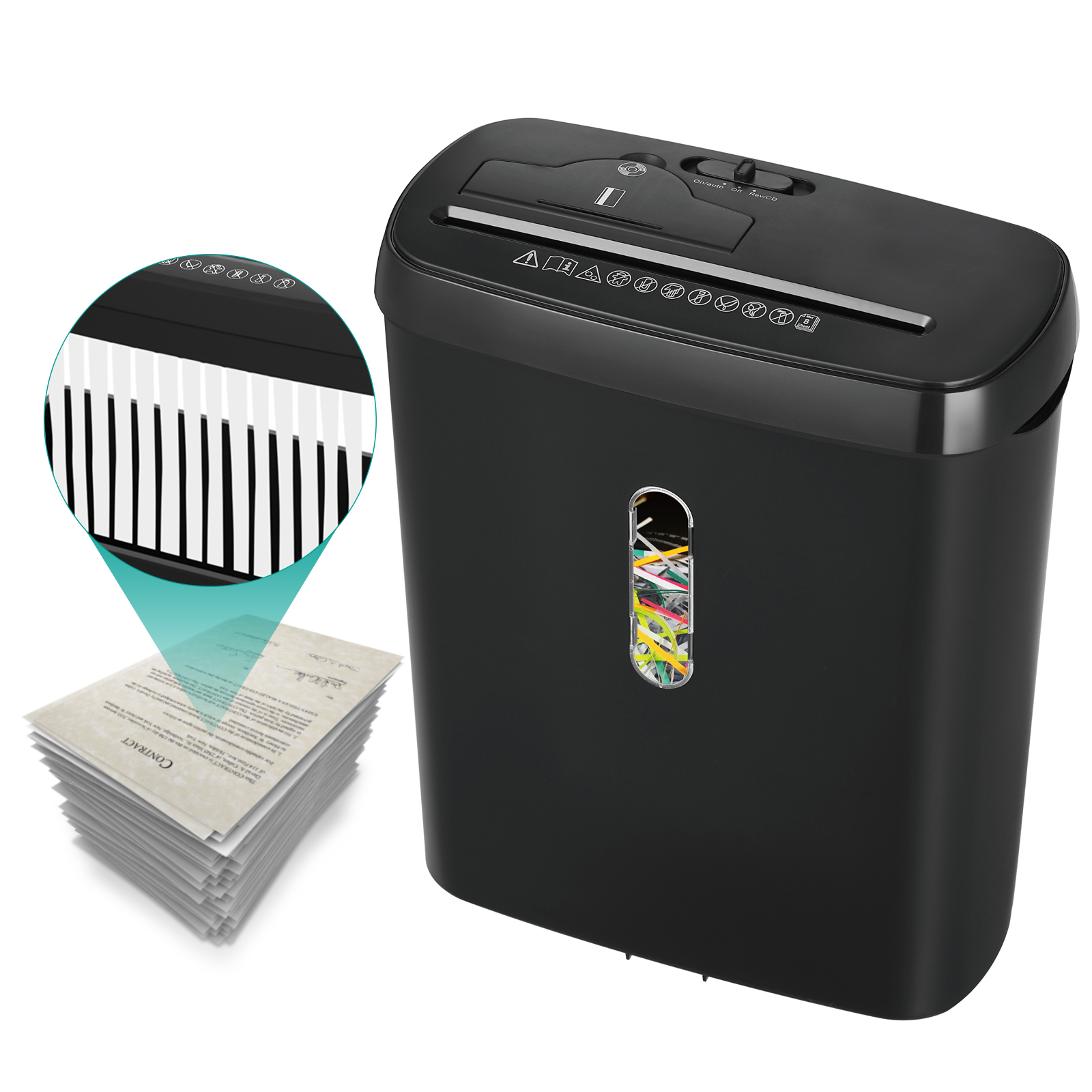Mini Shredding Machine Office Home 8 Sheets A4 Strip Cut Cd Card Paper Shredder With 11L Bin SD108P