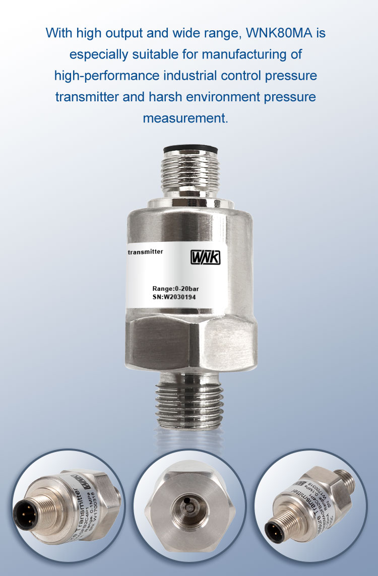 Compact Air Pressure Transmitter 4-20mA For Liquid Gas Steam