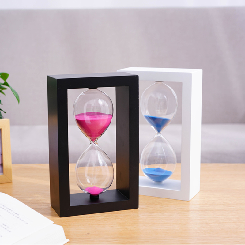 Decorative Wooden Hourglass Sand Timer 10 15 30 Minute For Business Gifts