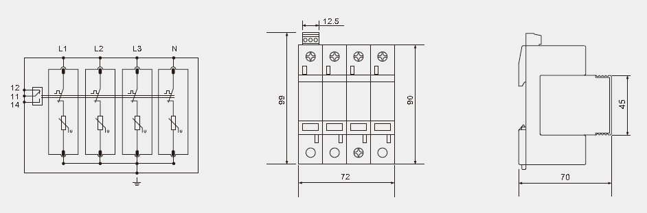 40kA Three Phase AC SPD Electrical Manufacturer Plastic Thunder Arrester