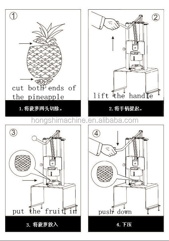 Stainless steel Manual pineapple cutting machine