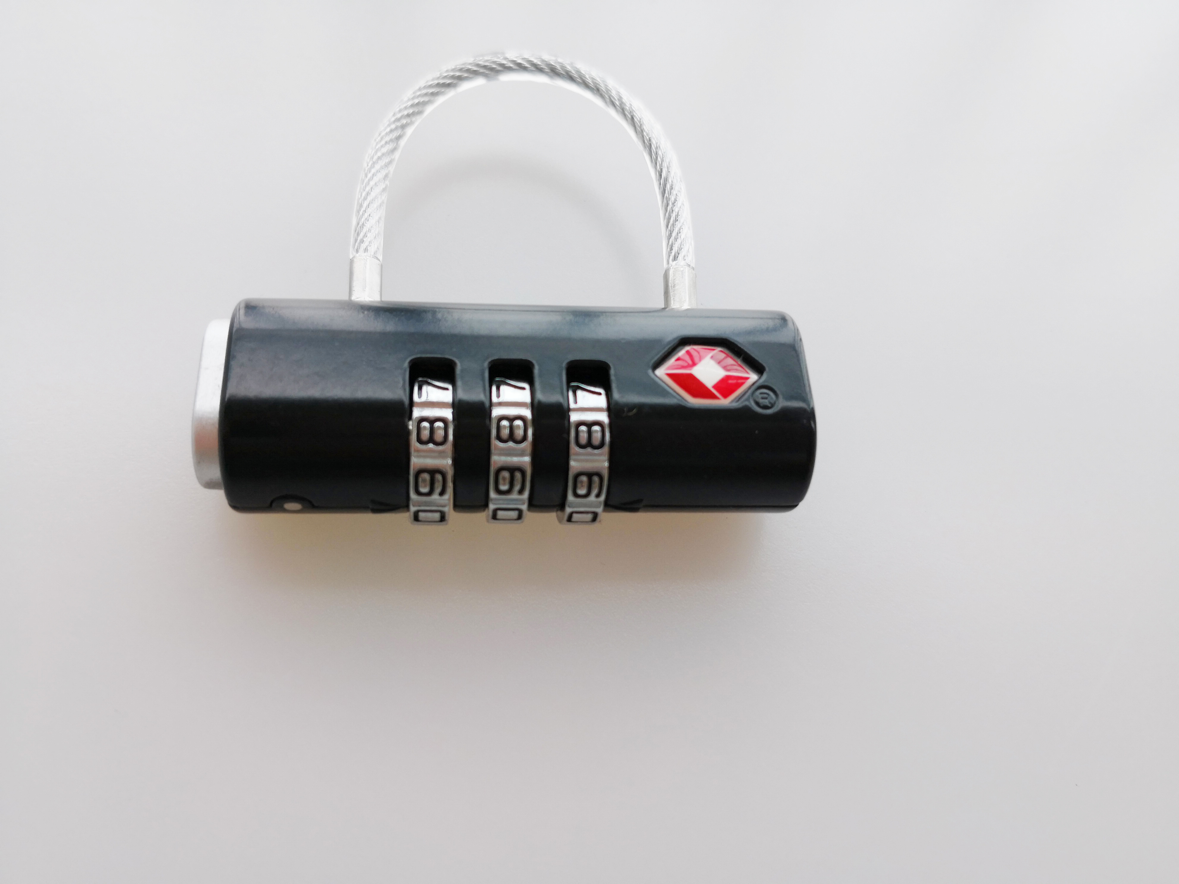 Fashion TSA Travel Locks / TSA Security Lock Black PC Material For Luggage Security