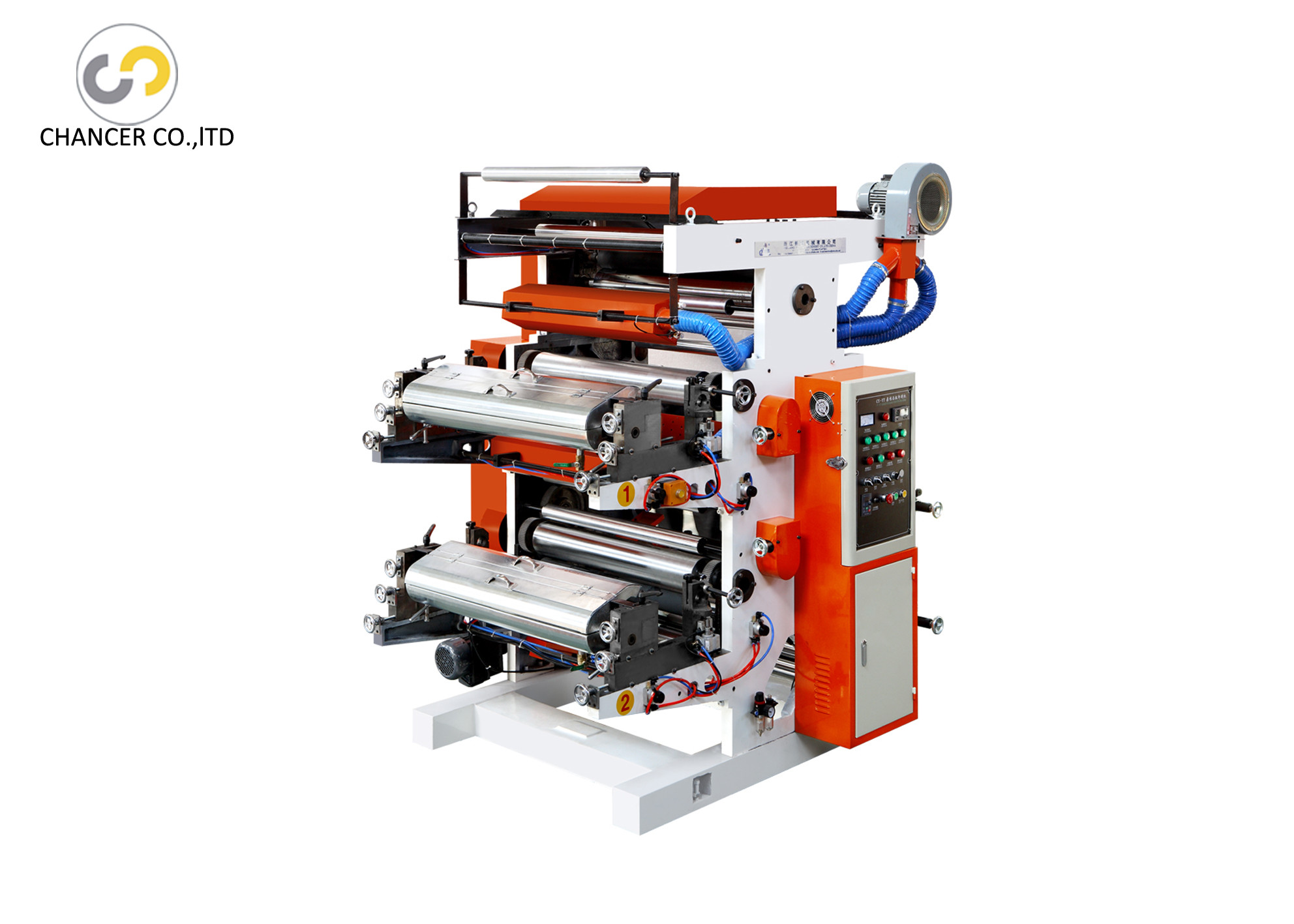 2 colors PP PE plastic film paper roll small flexo printing machine
