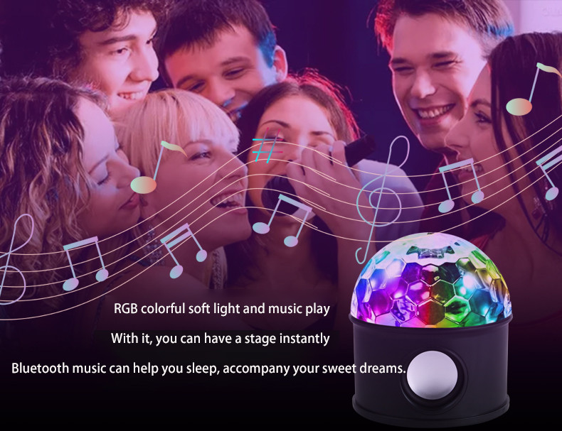 1200mAh Battery 6W Disco Light With Bluetooth Speaker For Party