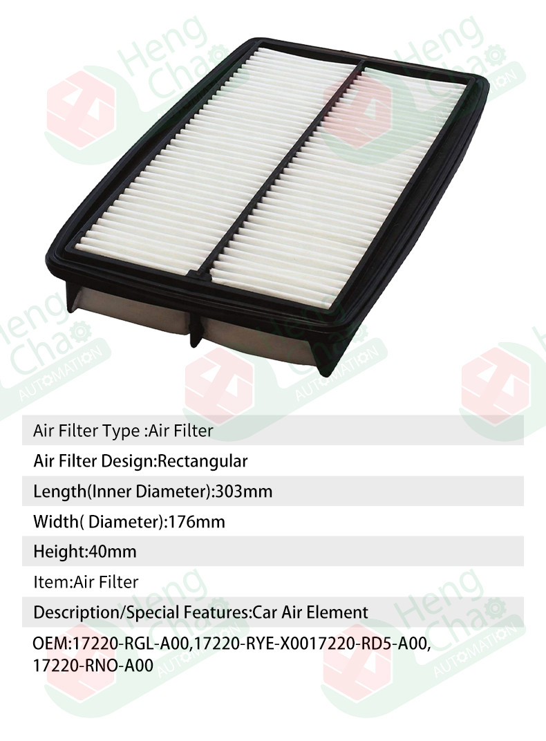 High Filter Efficiency 95-99% Auto Air Filters OEM 17220-RGL-A00 17220-RYE-X0017220-RD5-A00 17220-RNO-A00