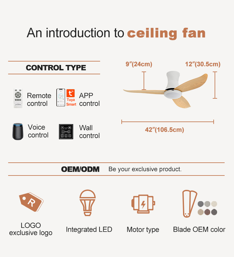 Fancy Design LED Ceiling Fan with Remote SAA Certified and Color Temperature 3000K