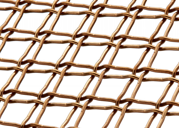 Anti - Bronze Architectural Crimped Woven Mesh For Wine Cabinets Decoration