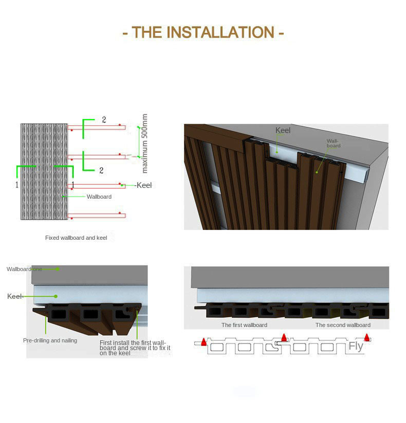 Waterproof 145x20.5mm Wood Plastic Composite Cladding Panel Brown WPC Outdoor Wall Panel For Garden