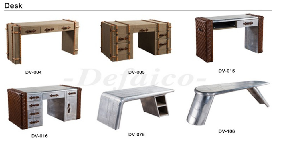 Accent Office Desk Aluminum Aviator Wing table for office home
