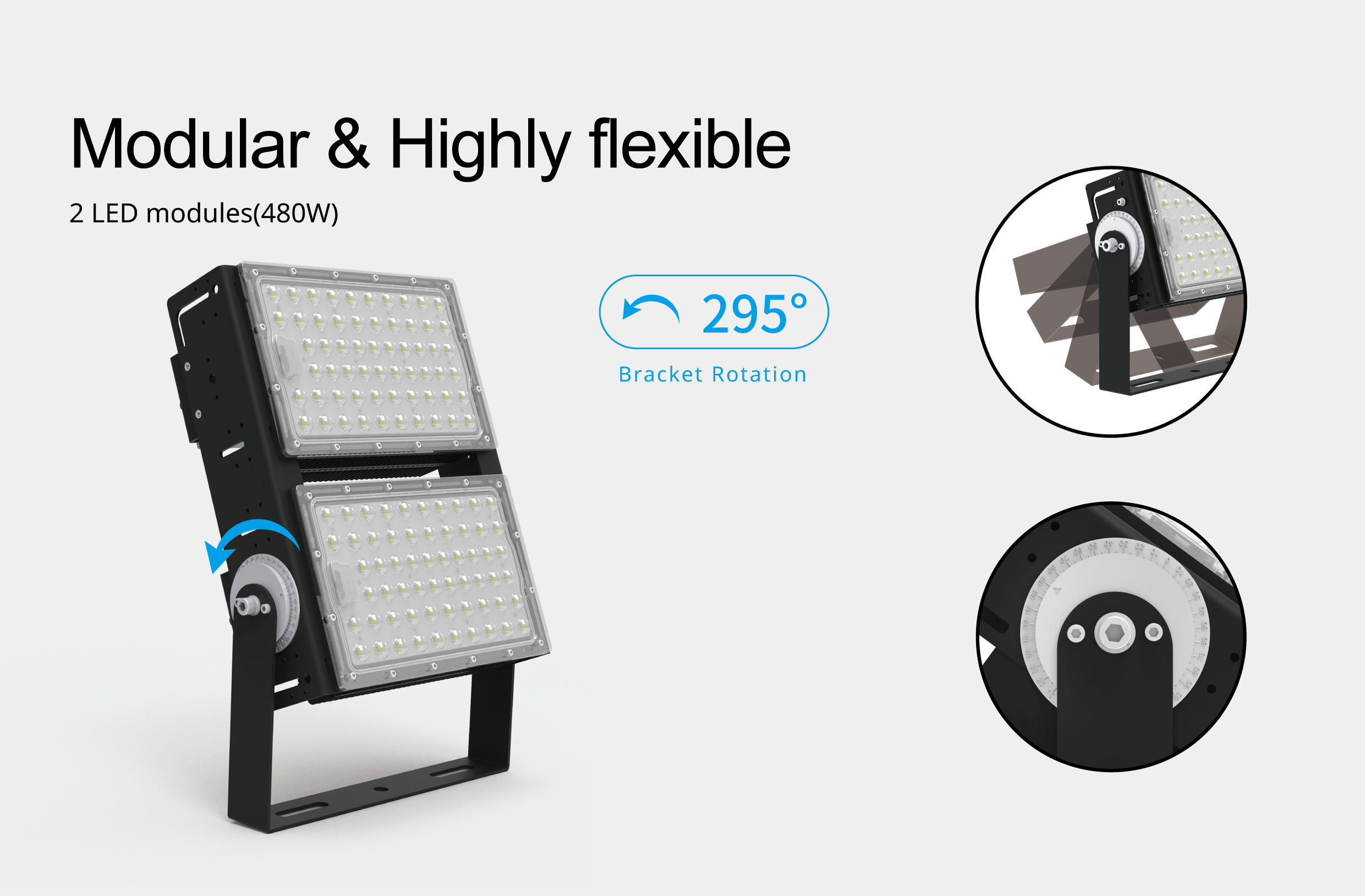 Waterproofing IP66 and IK10 Grade Stadium lighting 10KV 240W & 480W 145LM/W