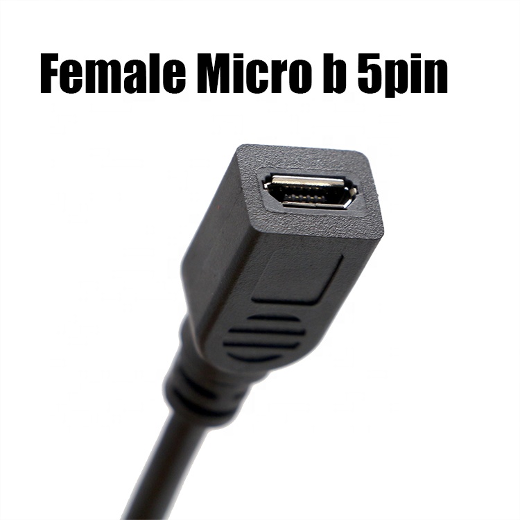 90 Degree Left Right Up Down Angle Male to Female Micro B USB 2.0 Extension Cable
