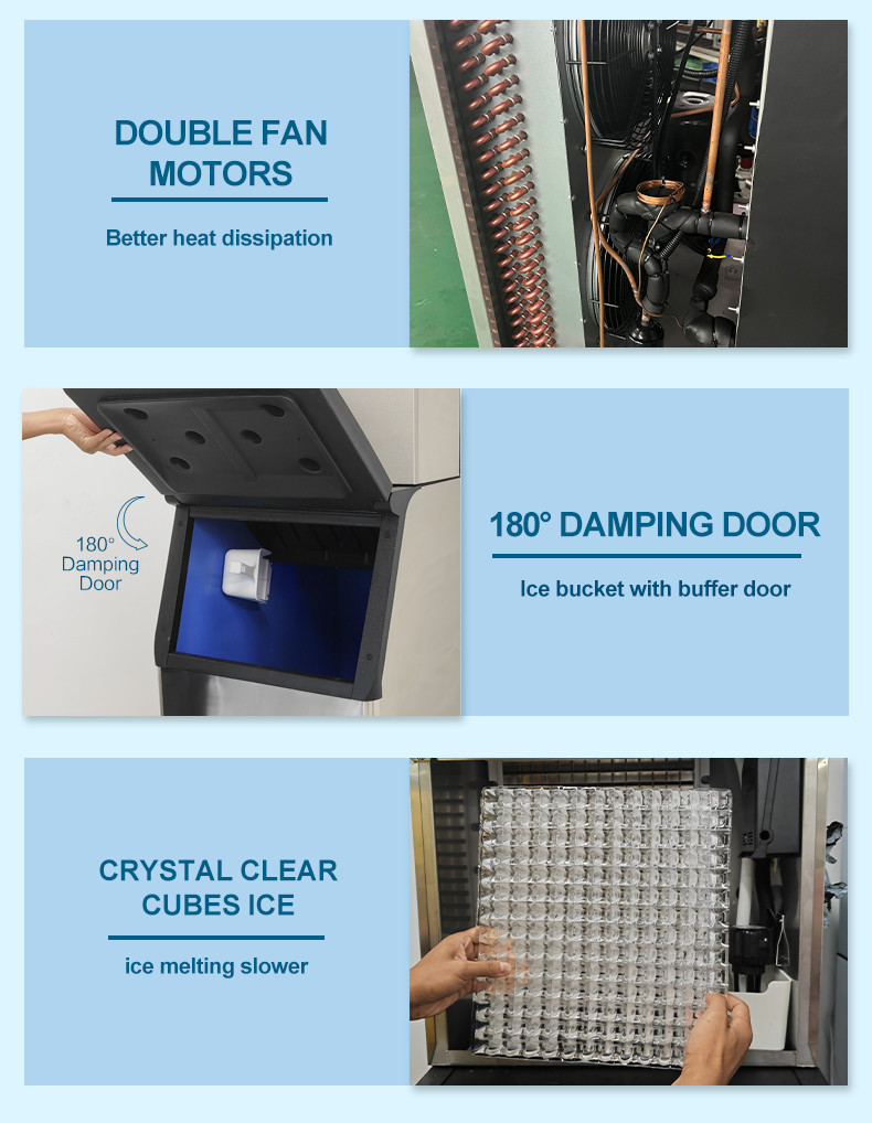 Commercial Ice Cube Maker For Freezer 400kg Stainless Steel Automatic Ice Ball Maker