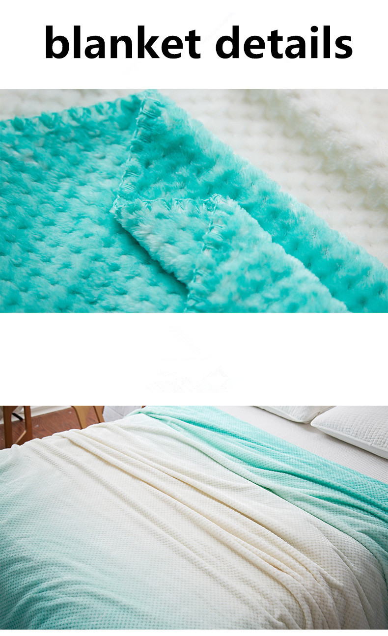 Gradient Color Flannel Sheet Blanket , Flannel Fleece Blanket Easy Care For Bedding